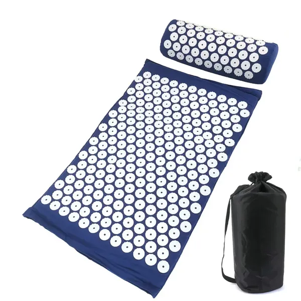 SpikeRest mat and pillow set with carry bag in Navy Blue