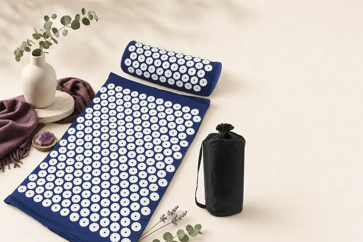 SpikeRest acupressure mat and pillow set with carry bag
